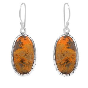 Bumble Bee Jasper 1" 925 Sterling Silver Earring (RS108-4)