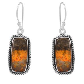Bumble Bee Jasper 1" 925 Sterling Silver Earring (RS108-41)