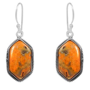 Bumble Bee Jasper 1" 925 Sterling Silver Earring (RS108-42)