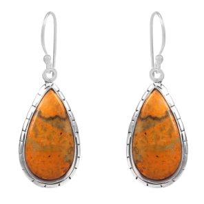 Bumble Bee Jasper 1" 925 Sterling Silver Earring (RS108-8)