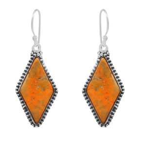 Bumble Bee Jasper 1.25" 925 Sterling Silver Earring (RS108-43)