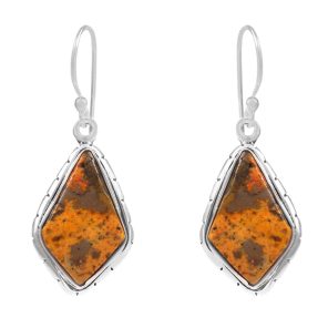Bumble Bee Jasper 1" 925 Sterling Silver Earring (RS108-14)