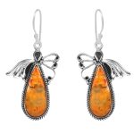 Bumble Bee Jasper 1.25" 925 Sterling Silver Earring (RS108-32)