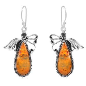 Bumble Bee Jasper 1.25" 925 Sterling Silver Earring (RS108-32)