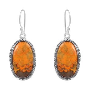 Bumble Bee Jasper 1" 925 Sterling Silver Earring (RS108-16)