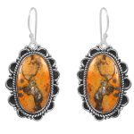 Bumble Bee Jasper 1.25" 925 Sterling Silver Earring (RS108-63)
