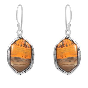 Bumble Bee Jasper 1" 925 Sterling Silver Earring (RS108-18)