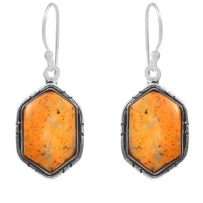 Bumble Bee Jasper 1" 925 Sterling Silver Earring (RS108-20)