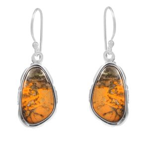 Bumble Bee Jasper 0.75" 925 Sterling Silver Earring (RS108-39)