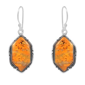 Bumble Bee Jasper 1" 925 Sterling Silver Earring (RS108-22)