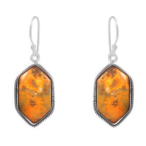Bumble Bee Jasper 1" 925 Sterling Silver Earring (RS108-45)