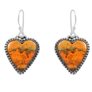 Bumble Bee Jasper 1" 925 Sterling Silver Earring (RS108-46)