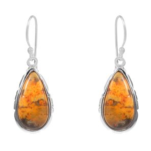 Bumble Bee Jasper 1" 925 Sterling Silver Earring (RS108-25)