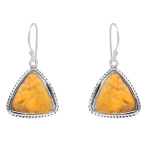 Bumble Bee Jasper 0.75" 925 Sterling Silver Earring (RS108-47)