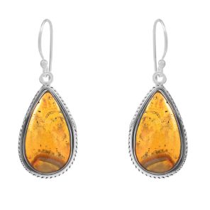 Bumble Bee Jasper 1" 925 Sterling Silver Earring (RS108-48)