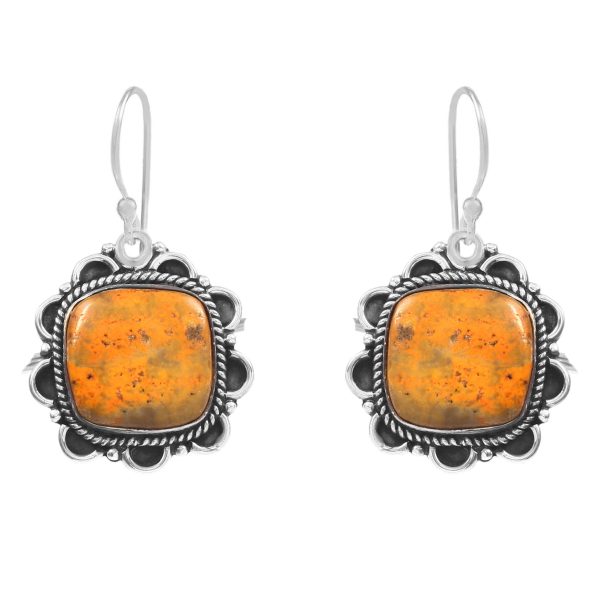 Bumble Bee Jasper 1" 925 Sterling Silver Earring (RS108-65)