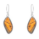 Bumble Bee Jasper 1" 925 Sterling Silver Earring (RS108-50)