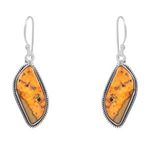 Bumble Bee Jasper 1" 925 Sterling Silver Earring (RS108-50)