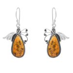 Bumble Bee Jasper 1.25" 925 Sterling Silver Earring (RS108-35)