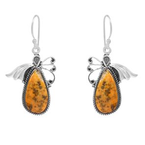 Bumble Bee Jasper 1.25" 925 Sterling Silver Earring (RS108-35)