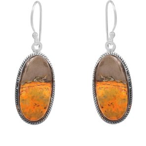 Bumble Bee Jasper 1" 925 Sterling Silver Earring (RS108-54)