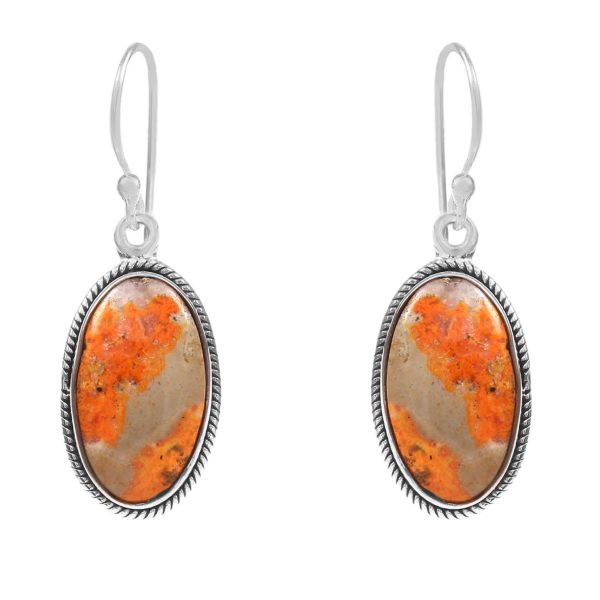 Bumble Bee Jasper 1" 925 Sterling Silver Earring (RS108-55)