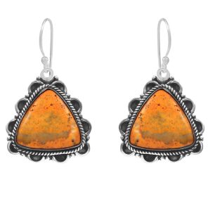 Bumble Bee Jasper 1" 925 Sterling Silver Earring (RS108-67)