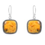 Bumble Bee Jasper 1" 925 Sterling Silver Earring (RS108-57)