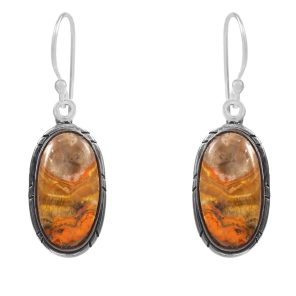 Bumble Bee Jasper 1" 925 Sterling Silver Earring (RS108-28)