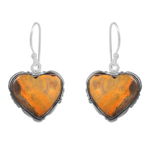 Bumble Bee Jasper 0.75" 925 Sterling Silver Earring (RS108-29)
