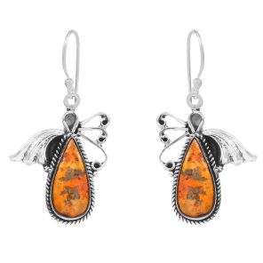 Bumble Bee Jasper 1" 925 Sterling Silver Earring (RS108-38)