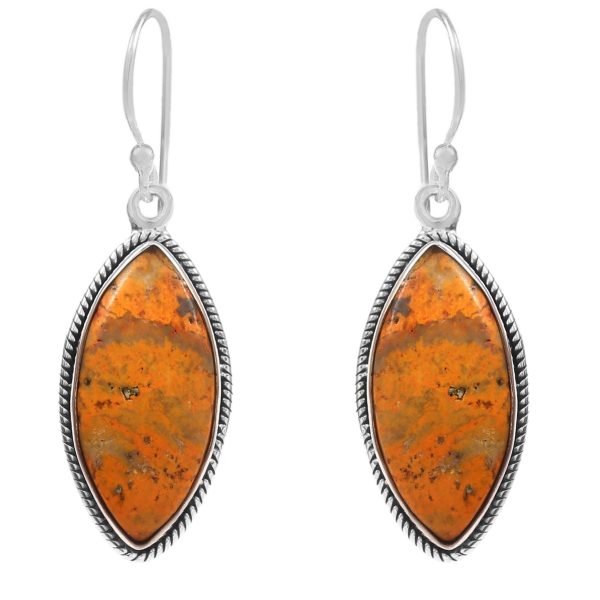 Bumble Bee Jasper 1" 925 Sterling Silver Earring (RS108-59)