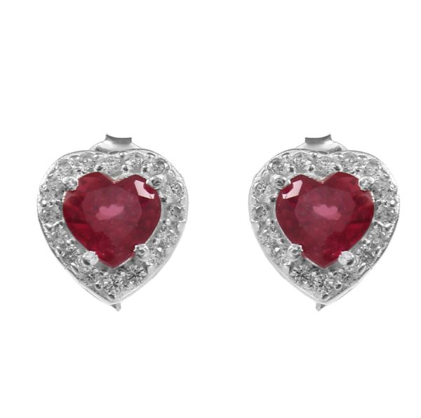 Ruby White Topaz Stud Earring