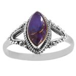 Charoite Dainty 925 Sterling Silver Ring (REXT28-27)