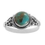 Dainty Kingman Turquoise 925 Sterling Silver Ring (REXT21-6)