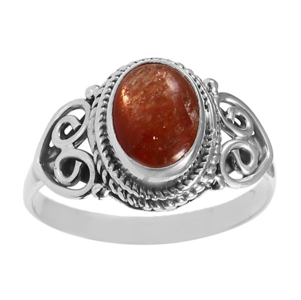 Sunstone Dainty 925 Sterling Silver Ring (REXT28-29)