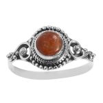 Sunstone Dainty 925 Sterling Silver Ring (REXT28-34)