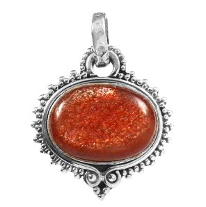 Sunstone 1" 925 Silver Pendant (REXT28-21)