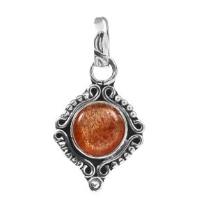 Sunstone 1" 925 Silver Pendant (REXT28-16)