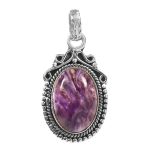 Charoite 1" 925 Silver Pendant (REXT28-11)
