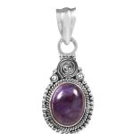 Charoite 1" 925 Silver Pendant (REXT28-10)