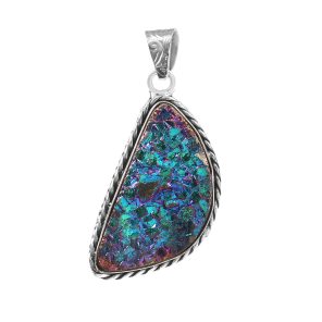 Titanium Druzy 1.25" 925 Silver Pendant (REXT73-8)