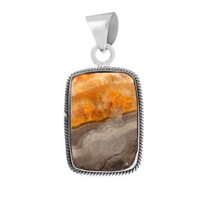 Bumble Bee Jasper 1" 925 Silver Pendant (RS103-3)