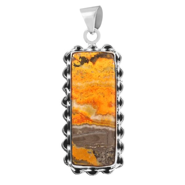 Bumble Bee Jasper 1.75" 925 Silver Pendant (RS103-8)