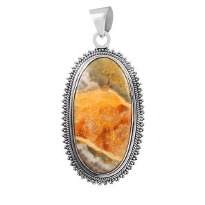 Bumble Bee Jasper 1.6" 925 Silver Pendant (RS103-9)
