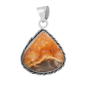 Bumble Bee Jasper 1" 925 Silver Pendant (RS103-10)