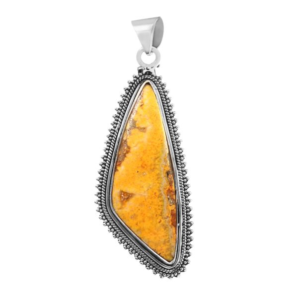Bumble Bee Jasper 2" 925 Silver Pendant (RS103-13)