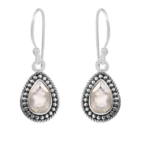 Moonstone Southwest Style 0.75" 925 Silver Earrings (RS104-6)