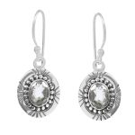 Blue Topaz Southwest Style 0.75" 925 Silver Earrings (RS104-4)