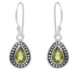 Peridot Southwest Style 0.75" 925 Silver Earrings (RS104-8)